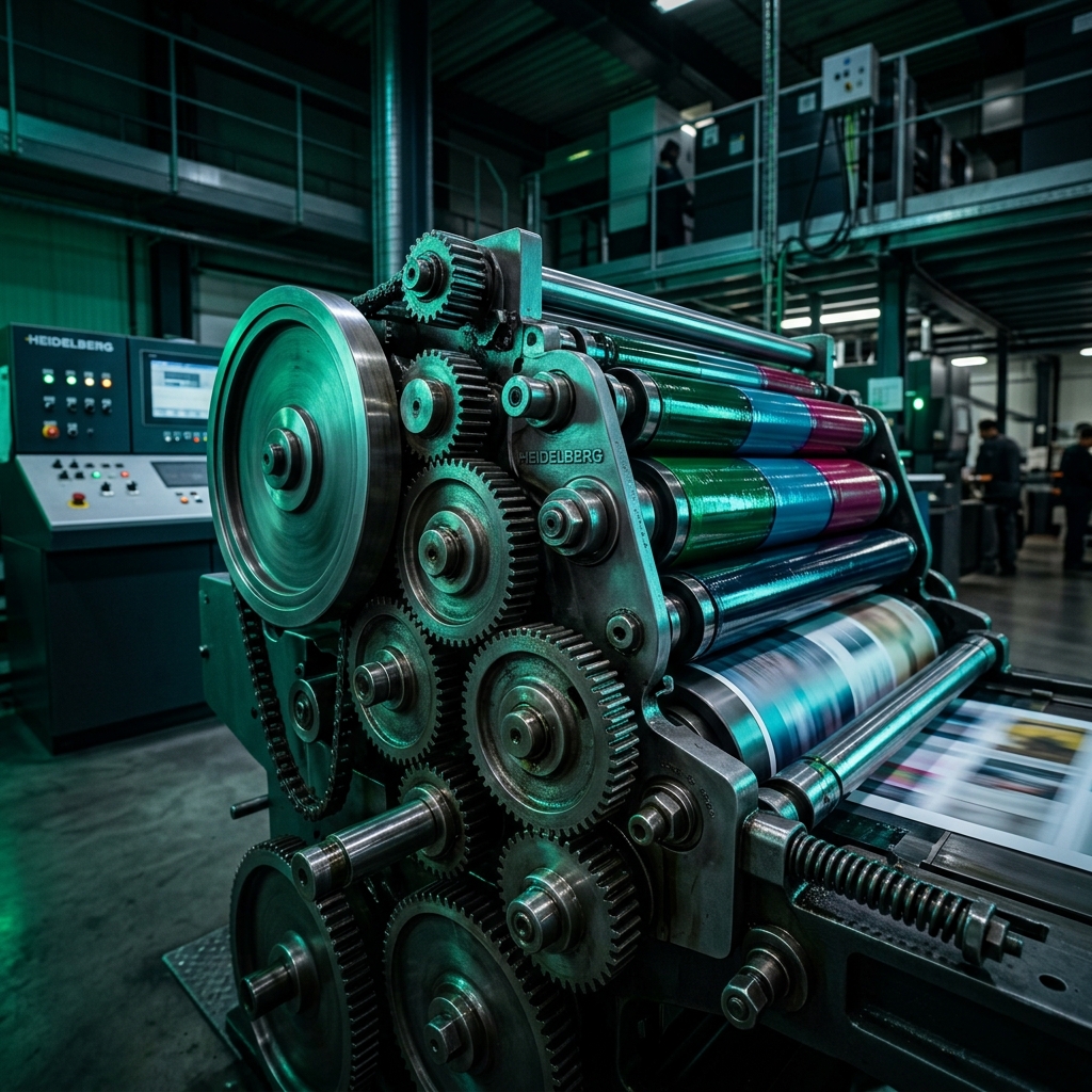 Curve offset press and printed sheets in production